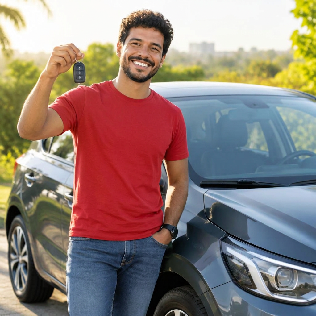 Cliente com a chave do carro